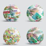 4'lü Beyaz Zemin Üzerinde Renkli Yaprak Desenli Modern Yuvarlak Yastık Kırlent Kılıf Seti Realhomes