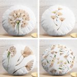 - YuvPtk4luSet595-4lu-Beyaz-Zemin-Uzerinde-Cicek-Desenli-Modern-Yuvarlak-Yastik-Kirlent-Kilif-Seti - Realhomes  4'lü Beyaz Zemin Üzerinde Çiçek Desenli Modern Yuvarlak Yastık Kırlent Kılıf Seti Realhomes