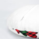 4'lü Ekose Modelli Çam Ağacı Yılbaşı Kombin Modern Yuvarlak Yastık Kırlent Kılıfı Realhomes