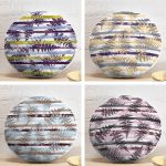 4'lü Beyaz Zemin Üzerinde Siyah Geometrik Desenli Modern Yuvarlak Yastık Kırlent Kılıf Seti Realhomes