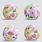 4'lü Beyaz Zemin Üzerinde Rengarenk Çiçek Desenli  Modern Yuvarlak Yastık Kırlent Kılıf Seti Realhomes