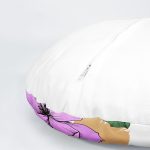 4'lü Beyaz Zemin Üzerinde Rengarenk Çiçek Desenli  Modern Yuvarlak Yastık Kırlent Kılıf Seti Realhomes