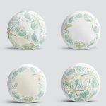 4'lü Beyaz Zeminde Soft Renkli Deniz Yıldızı Desenli Modern Yuvarlak Yastık Kırlent Kılıf Seti Realhomes