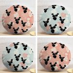 4'lü Renkli Zemin Üzerinde Yaprak Desenli Modern Yuvarlak Yastık Kırlent Kılıf Seti Realhomes