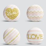 4'lü Renkli Zemin Üzerinde Gold Detaylı Love Yazılı Modern Yuvarlak Yastık Kırlent Kılıf Seti Realhomes