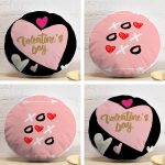 4'lü Sevgililer Günü Konseptli Özel Tasarım Modern Kombin Yuvarlak Yastık Kırlent Kılıf Seti Realhomes