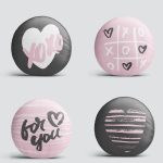 4'lü Sevgililer Günü Konseptli Özel Tasarım Modern Kombin Yuvarlak Yastık Kırlent Kılıf Seti Realhomes