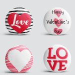 4'lü Sevgililer Günü Konseptli Özel Tasarım Modern Kombin Yuvarlak Yastık Kırlent Kılıf Seti Realhomes