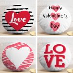 4'lü Sevgililer Günü Konseptli Özel Tasarım Modern Kombin Yuvarlak Yastık Kırlent Kılıf Seti Realhomes