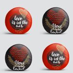 4'lü Sevgililer Günü Konseptli Özel Tasarım Modern Kombin Yuvarlak Yastık Kırlent Kılıf Seti Realhomes