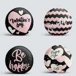 4'lü Sevgililer Günü Konseptli Özel Tasarım Modern Kombin Yuvarlak Yastık Kırlent Kılıf Seti Realhomes