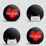 4'lü Sevgililer Günü Konseptli Özel Tasarım Modern Kombin Yuvarlak Yastık Kırlent Kılıf Seti Realhomes