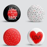 4'lü Sevgililer Günü Konseptli Özel Tasarım Modern Kombin Yuvarlak Yastık Kırlent Kılıf Seti Realhomes