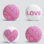 4'lü Sevgililer Günü Konseptli Özel Tasarım Modern Kombin Yuvarlak Yastık Kırlent Kılıf Seti Realhomes