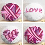 4'lü Sevgililer Günü Konseptli Özel Tasarım Modern Kombin Yuvarlak Yastık Kırlent Kılıf Seti Realhomes