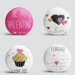 4'lü Sevgililer Günü Konseptli Özel Tasarım Modern Kombin Yuvarlak Yastık Kırlent Kılıf Seti Realhomes