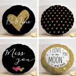 4'lü Sevgililer Günü Konseptli Özel Tasarım Modern Kombin Yuvarlak Yastık Kırlent Kılıf Seti Realhomes