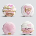 4'lü Sevgililer Günü Konseptli Özel Tasarım Modern Kombin Yuvarlak Yastık Kırlent Kılıf Seti Realhomes