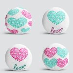 4'lü Sevgililer Günü Konseptli Özel Tasarım Modern Kombin Yuvarlak Yastık Kırlent Kılıf Seti Realhomes