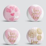 4'lü Sevgililer Günü Konseptli Özel Tasarım Modern Kombin Yuvarlak Yastık Kırlent Kılıf Seti Realhomes