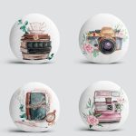 4'lü Sevgililer Günü Konseptli Özel Tasarım Modern Kombin Yuvarlak Yastık Kırlent Kılıf Seti Realhomes