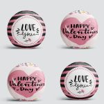 4'lü Sevgililer Günü Konseptli Özel Tasarım Modern Kombin Yuvarlak Yastık Kırlent Kılıf Seti Realhomes