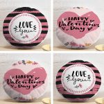 4'lü Sevgililer Günü Konseptli Özel Tasarım Modern Kombin Yuvarlak Yastık Kırlent Kılıf Seti Realhomes