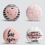 4'lü Sevgililer Günü Konseptli Özel Tasarım Modern Kombin Yuvarlak Yastık Kırlent Kılıf Seti Realhomes