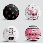 4'lü Sevgililer Günü Konseptli Özel Tasarım Modern Kombin Yuvarlak Yastık Kırlent Kılıf Seti Realhomes