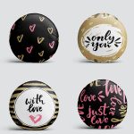 4'lü Sevgililer Günü Konseptli Özel Tasarım Modern Kombin Yuvarlak Yastık Kırlent Kılıf Seti Realhomes