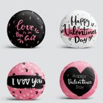 4'lü Sevgililer Günü Konseptli Özel Tasarım Modern Kombin Yuvarlak Yastık Kırlent Kılıf Seti Realhomes