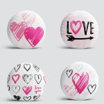 4'lü Sevgililer Günü Konseptli Özel Tasarım Modern Kombin Yuvarlak Yastık Kırlent Kılıf Seti Realhomes