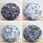 4'lü Kar Tanerleri Özel Tasarım Dijital Baskılı Modern Yuvarlak Yastık Kırlent Kılıf Seti Realhomes