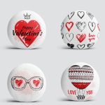 4'lü Sevgililer Günü Konseptli Özel Tasarım Modern Kombin Yuvarlak Yastık Kırlent Kılıf Seti Realhomes