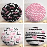 4'lü Sevgililer Günü Konseptli Özel Tasarım Modern Kombin Yuvarlak Yastık Kırlent Kılıf Seti Realhomes