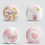 4'lü Sevgililer Günü Konseptli Özel Tasarım Modern Kombin Yuvarlak Yastık Kırlent Kılıf Seti Realhomes