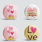 4'lü Sevgililer Günü Konseptli Özel Tasarım Modern Kombin Yuvarlak Yastık Kırlent Kılıf Seti Realhomes