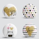 4'lü Sevgililer Günü Konseptli Özel Tasarım Modern Kombin Yuvarlak Yastık Kırlent Kılıf Seti Realhomes