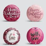 4'lü Sevgililer Günü Konseptli Özel Tasarım Modern Kombin Yuvarlak Yastık Kırlent Kılıf Seti Realhomes