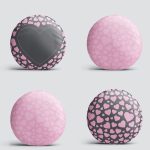 4'lü Sevgililer Günü Konseptli Özel Tasarım Modern Kombin Yuvarlak Yastık Kırlent Kılıf Seti Realhomes