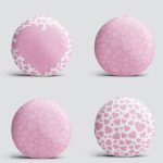 4'lü Sevgililer Günü Konseptli Özel Tasarım Modern Kombin Yuvarlak Yastık Kırlent Kılıf Seti Realhomes