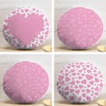 4'lü Sevgililer Günü Konseptli Özel Tasarım Modern Kombin Yuvarlak Yastık Kırlent Kılıf Seti Realhomes