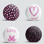 4'lü Sevgililer Günü Konseptli Özel Tasarım Modern Kombin Yuvarlak Yastık Kırlent Kılıf Seti Realhomes