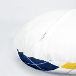 4'lü Sarı Lacivert Zigzag Desenli Özel Tasarımlı Yuvarlak Yastık Kırlent Kılıfı Seti Realhomes