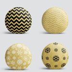 4'lü Özel Gold Tasarımlı Dijital Baskılı Modern Yuvarlak Yastık Kırlent Kılıf Seti Realhomes