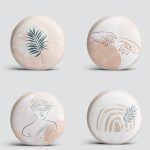 4'lü Bohem Tasarımlı Dijital Baskılı Dekoratif Yuvarlak Yastık Kırlent Kılıfı Seti Realhomes