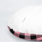 4'lü Pembe ve Siyah Ekose Motifli Dekoratif Yuvarlak Yastık Kırlent Kılıf Seti Realhomes