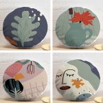 4'lü Bohem Tasarımlı Dijital Baskılı Dekoratif Yuvarlak Yastık Kırlent Kılıfı Seti Realhomes