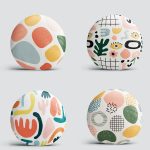 4'lü Soyut Desenli Özel Tasarımlı Modern Yuvarlak Yastık Kırlent Kılıfı Seti Realhomes