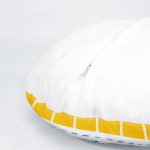 4'lü Sarı Lacivert Çapa Motifli Özel Tasarım Modern Yuvarlak Yastık Kırlent Kılıfı Seti Realhomes